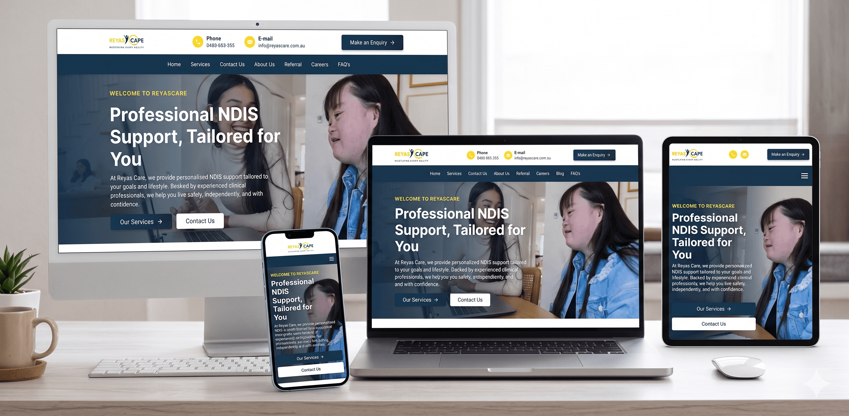 Reyas Care Home Page